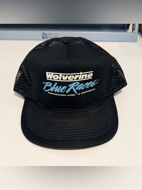 Vintage Wolverine Blue Racer Performance Cams Components Snapback Trucker Hat